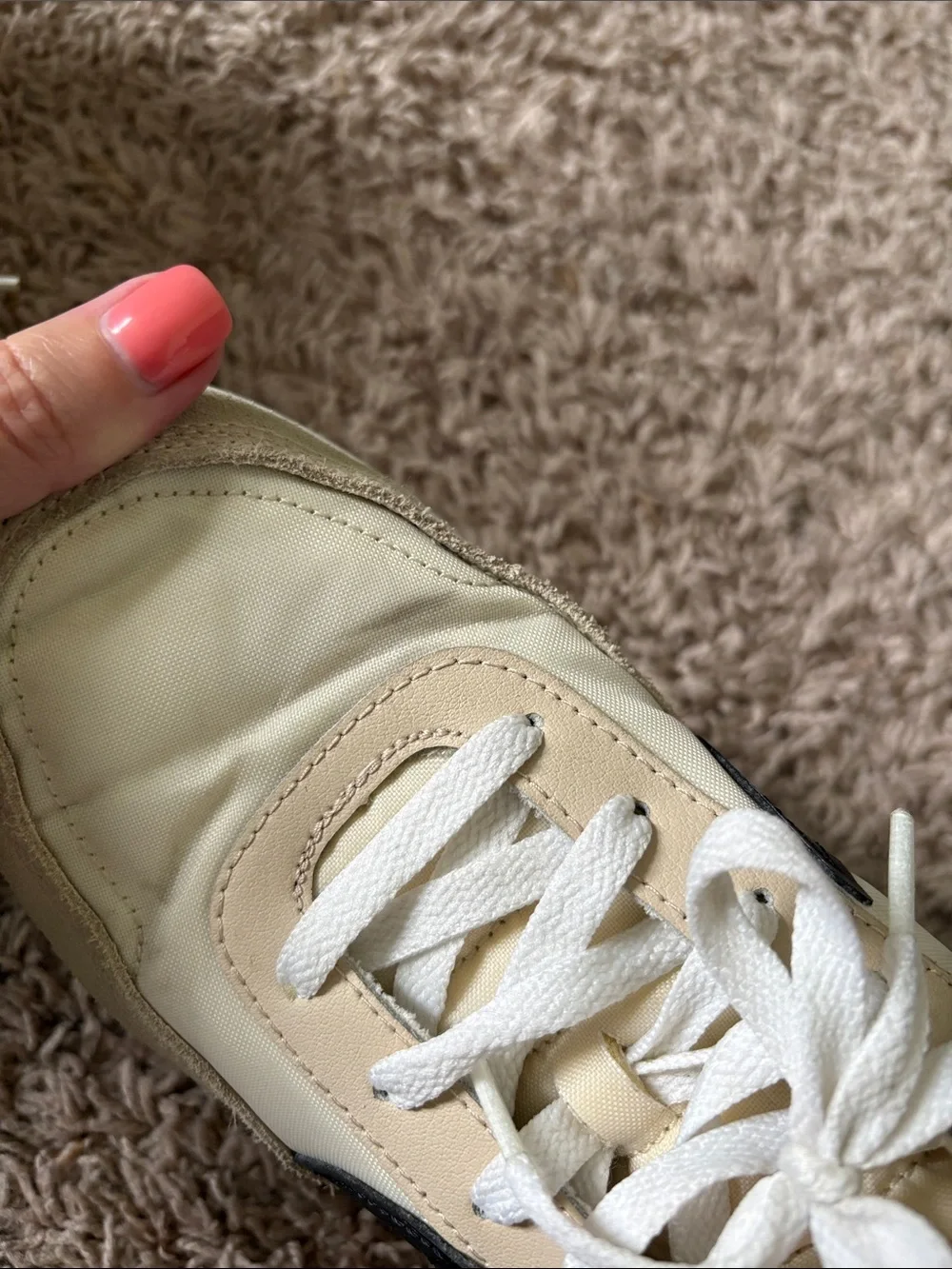 Nike Cream and Black Retro Sneakers